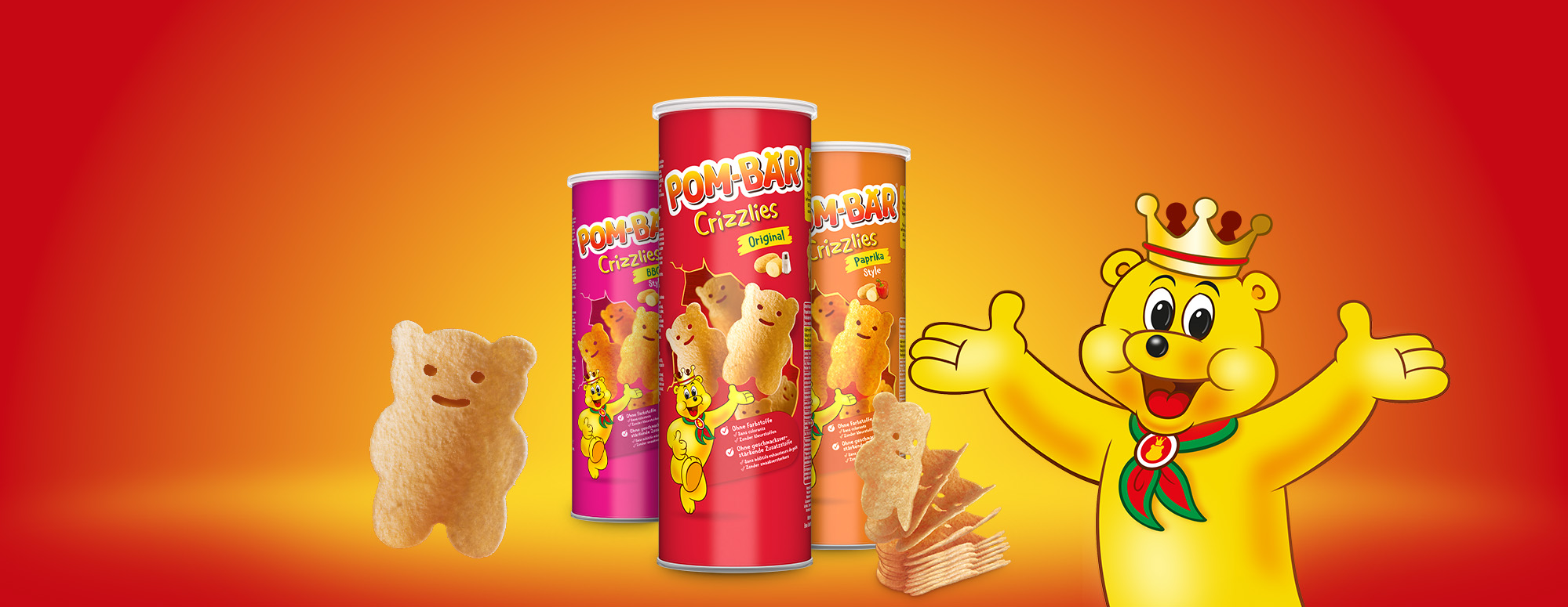 Die Chips in Bärenform Knusprig-dünn und lecker gewürzt